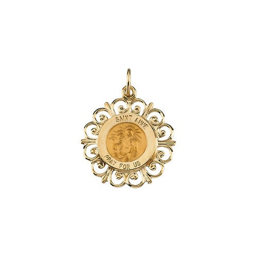 14kt Yellow 18.5mm St. Anne de Beau Pre Medal