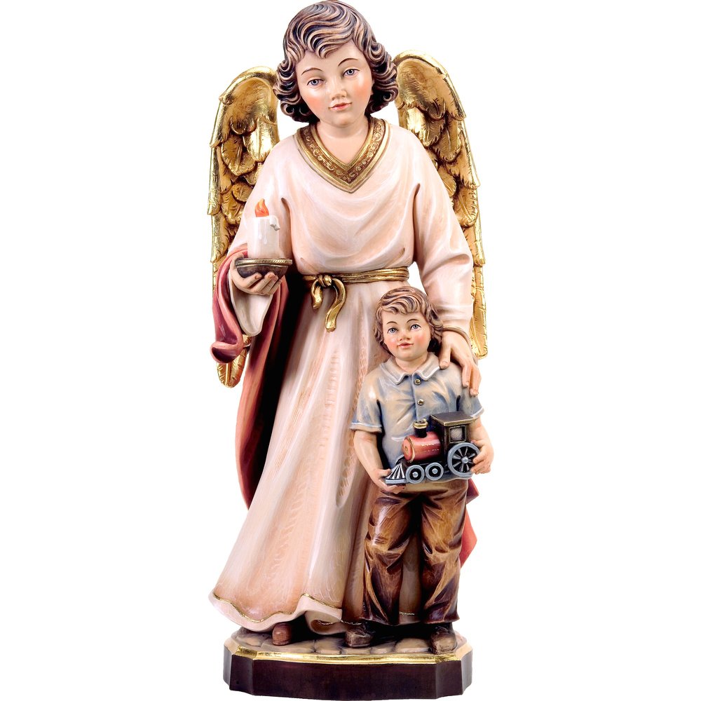 Italian Guardian Angel & Little Boy Statue - 7.75"