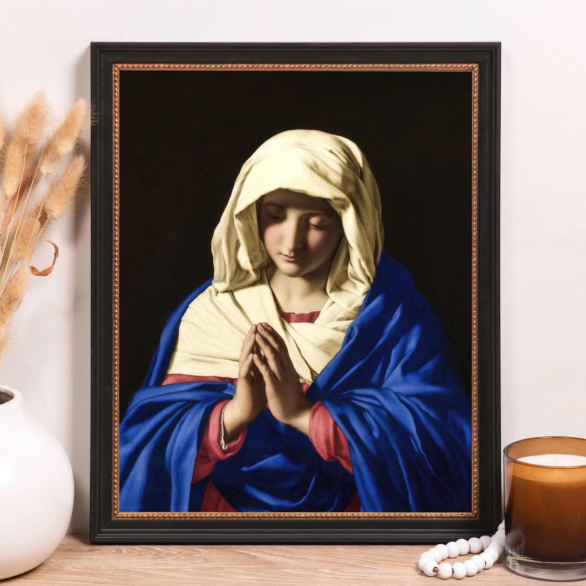 Framed Madonna in Prayer art print.