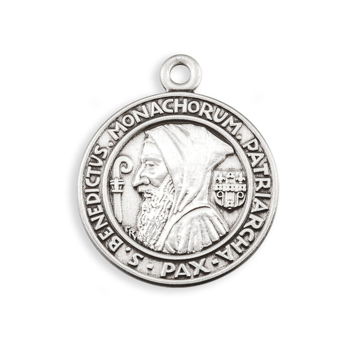 Sterling St. Benedict Profile Jubilee Medal Necklace