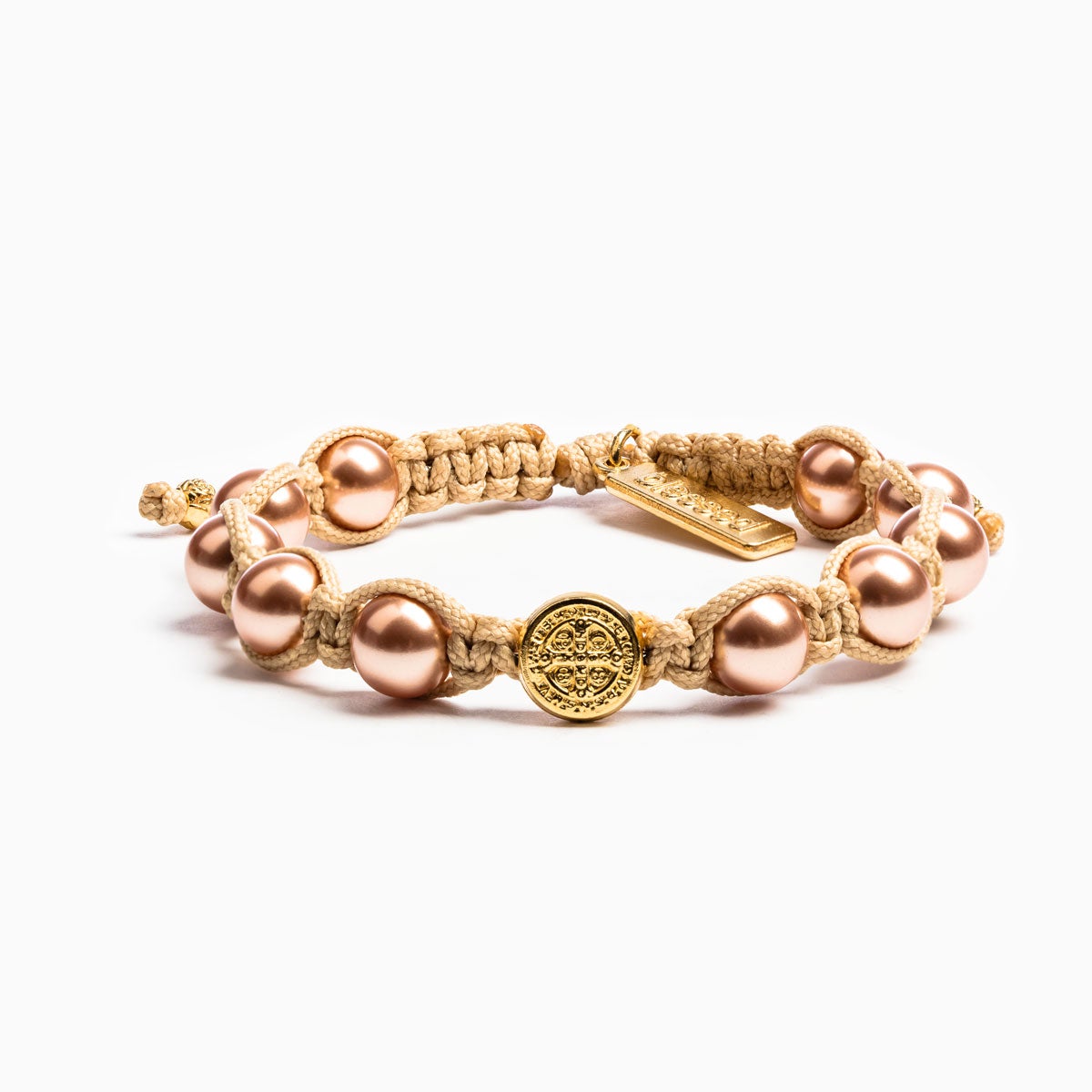 Benedictine Rose Gold Pearl Bracelet