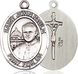 Sterling Silver Pope John Paul II Pendant w/ Chain