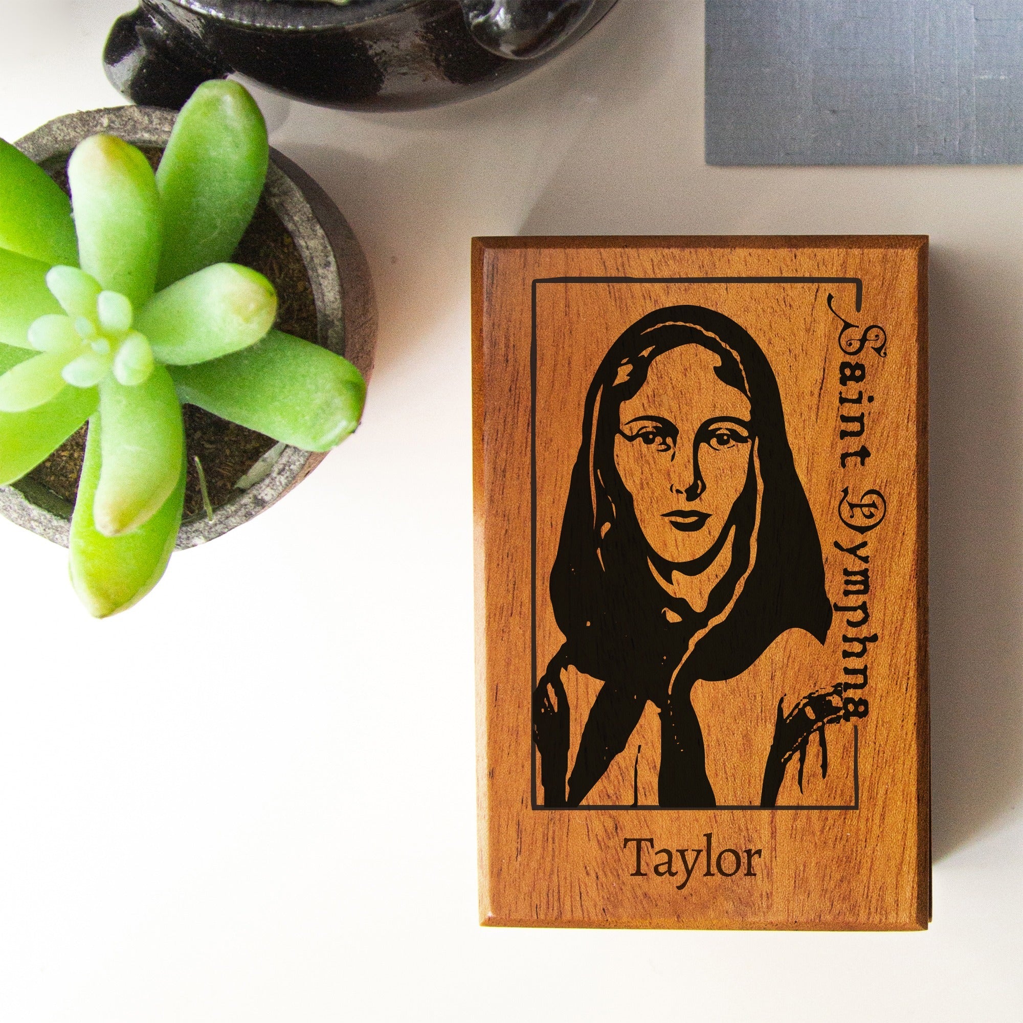Personalized St. Dymphna Keepsake Box