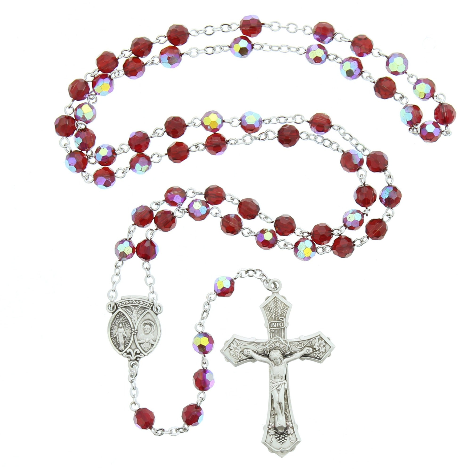 Ruby Red Sterling Silver Rosary