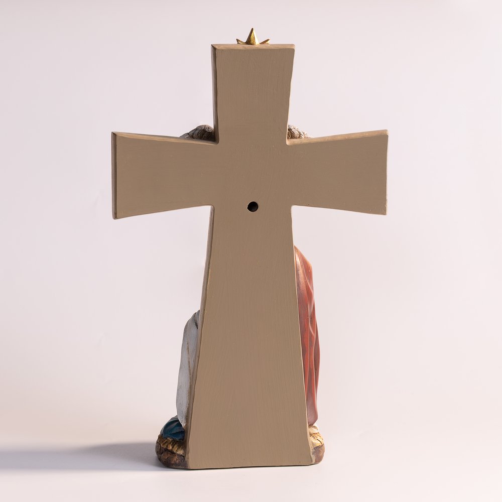 Holy Family at the Cross Nativity Scene - 12" (H)