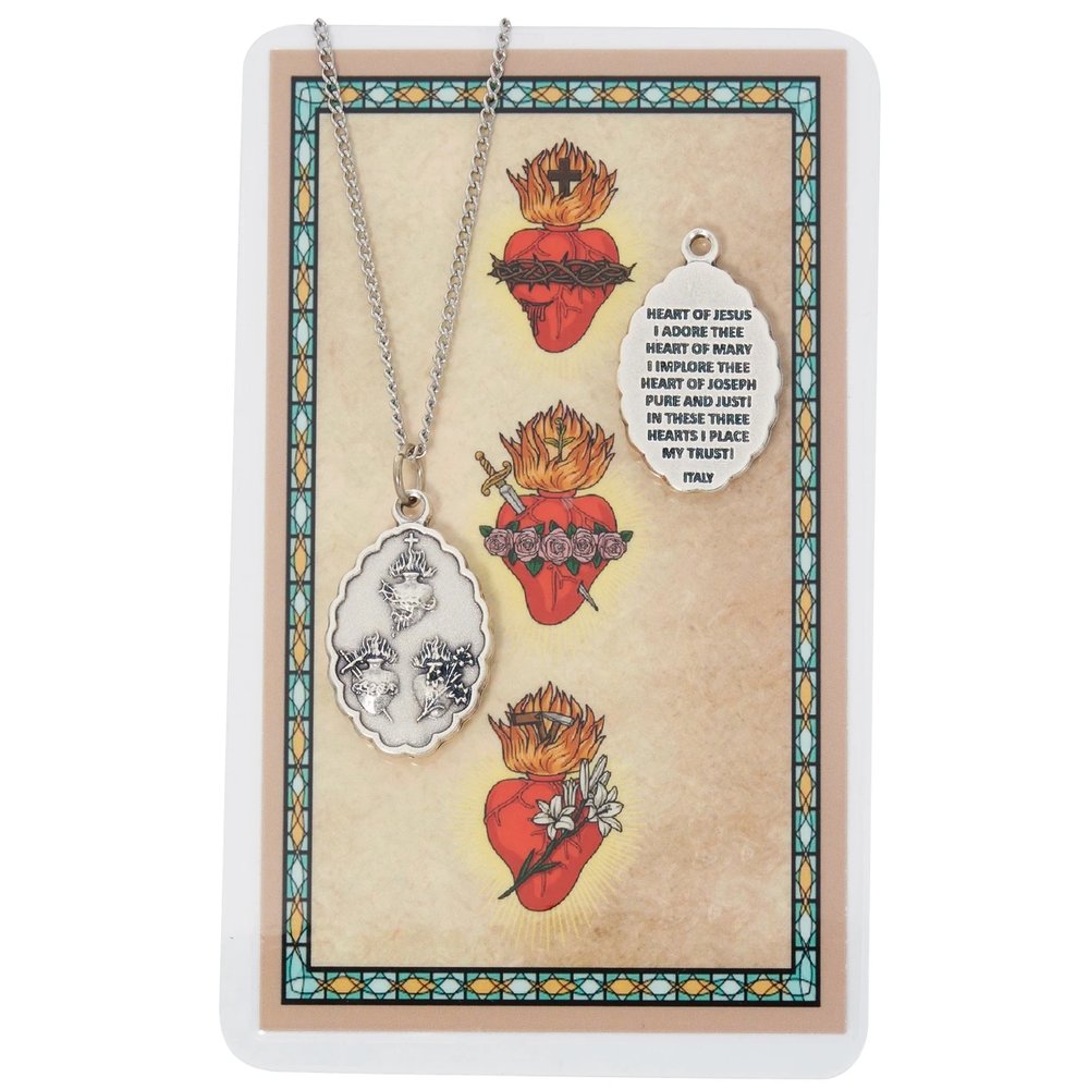 Three Hearts Necklace & Prayer Card Set