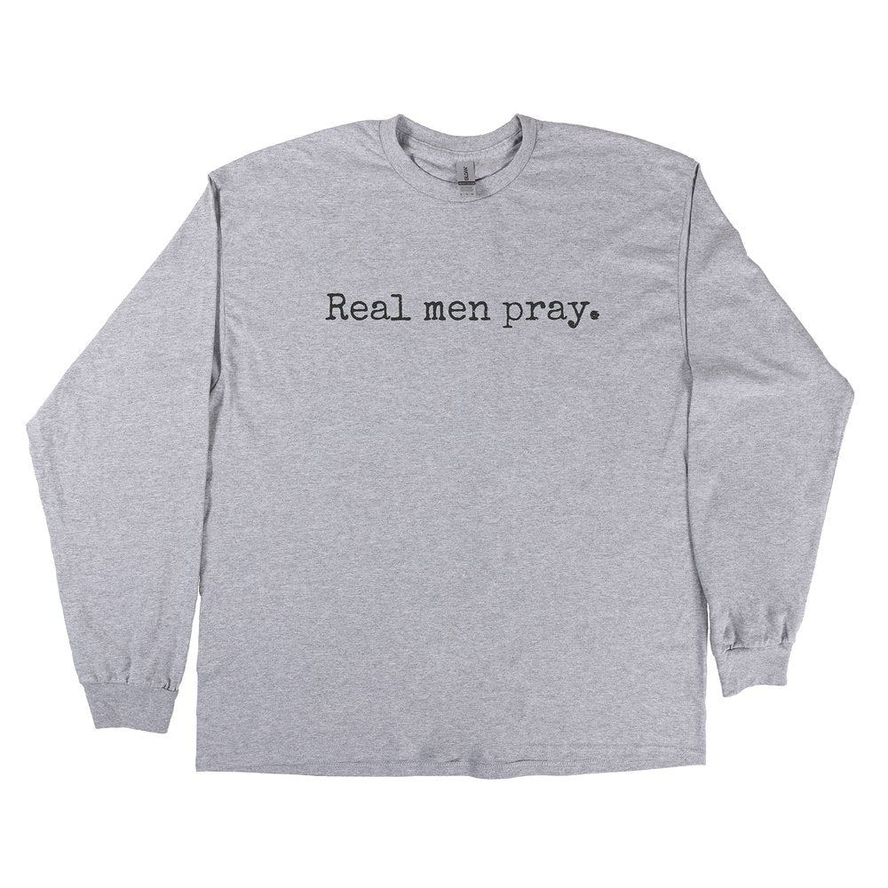 Real Men Pray Grey Long Sleeve