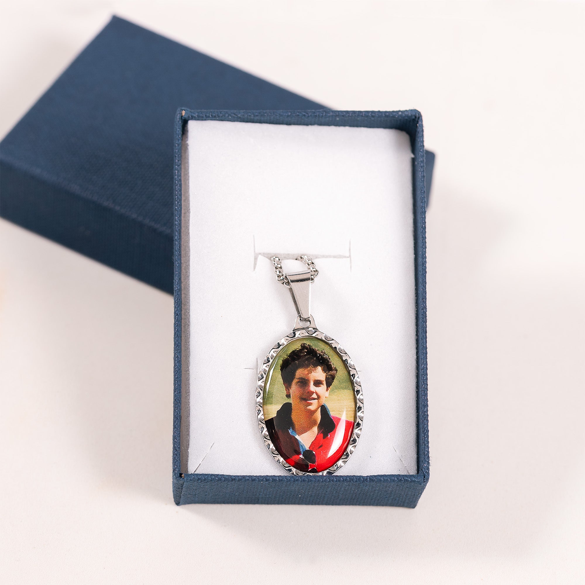 Personalized St. Carlo Acutis Oval Picture Pendant Necklace