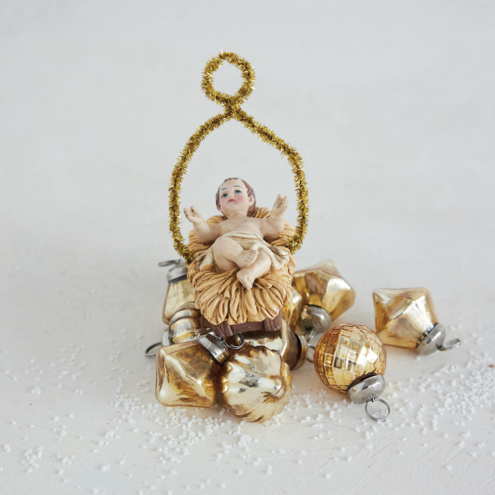 Resin Vintage Reproduction Baby Jesus Ornament