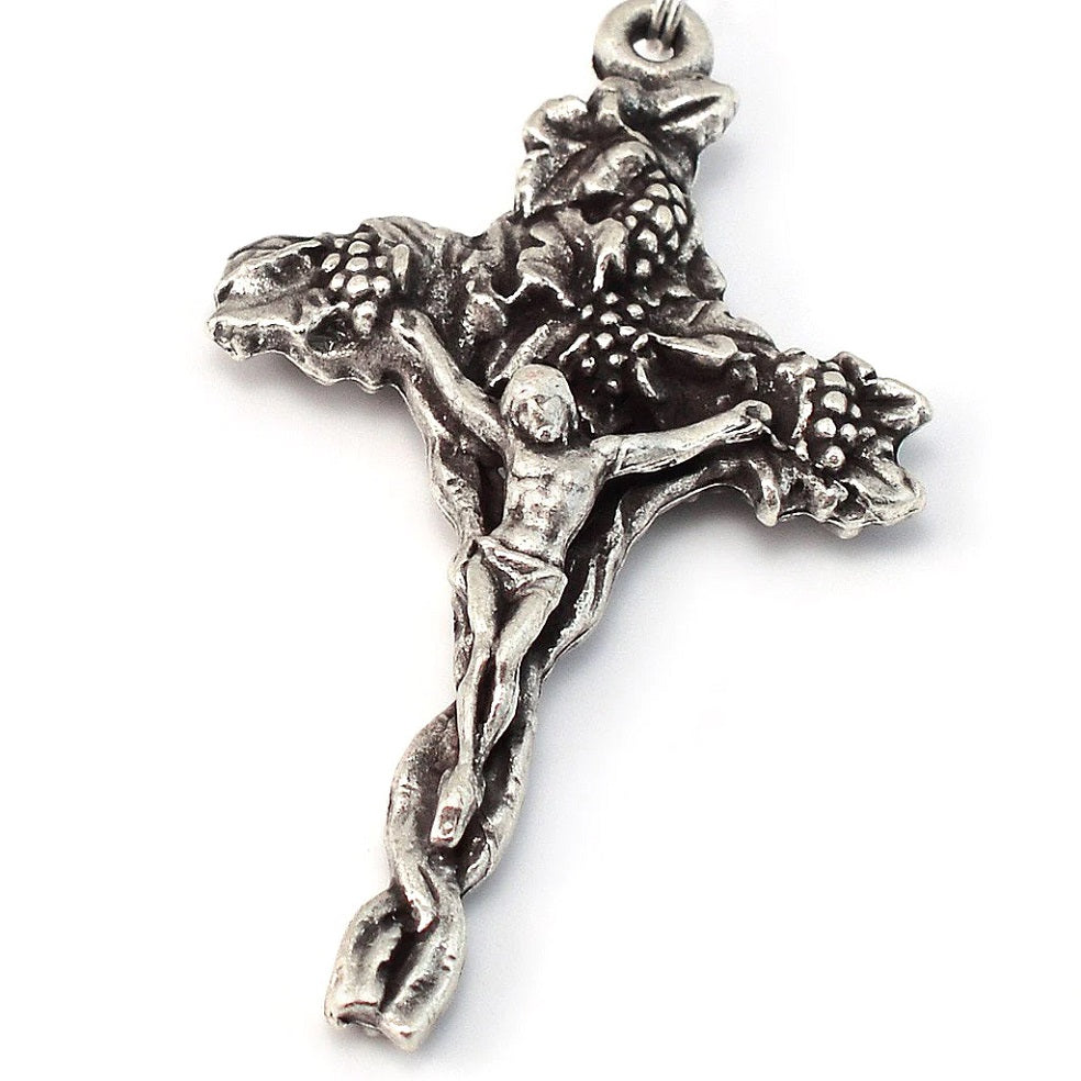 St. Francis & St. Clare Antique Wood & Silver Rosary