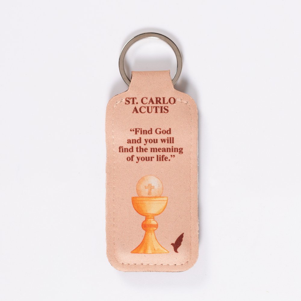 St. Carlo Acutis One-Decade Finger Rosary & Pouch Keychain