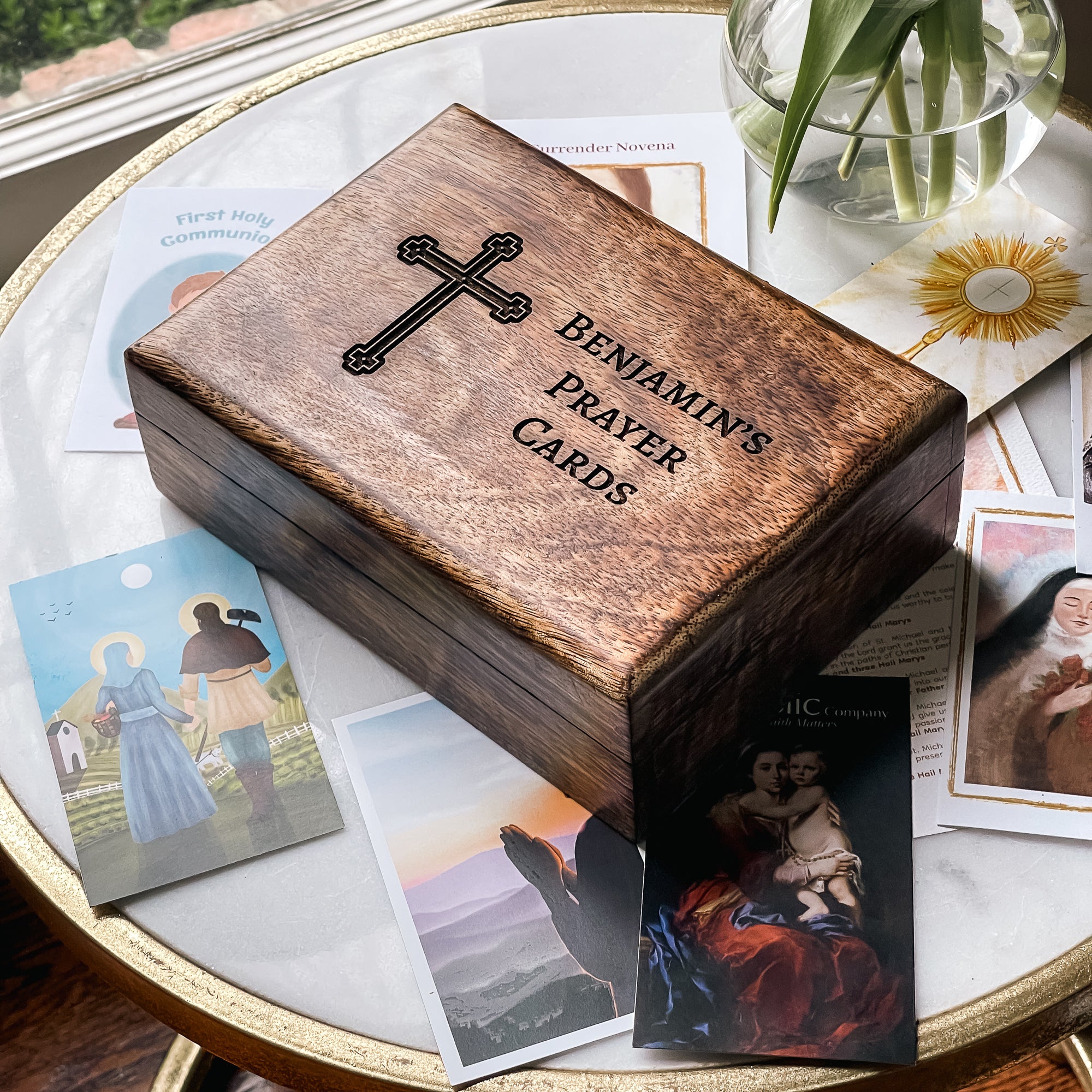 Personalized Prayer Cards Keepsake Box