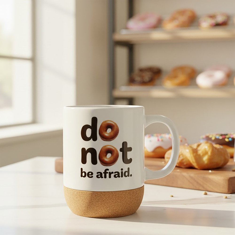 Donut Be Afraid Cork Bottom Coffee Mug