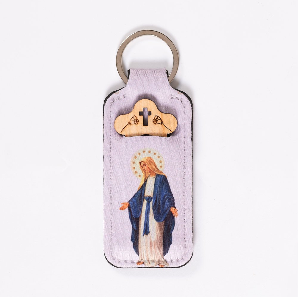 Miraculous Medal One-Decade Finger Rosary & Pouch Keychain
