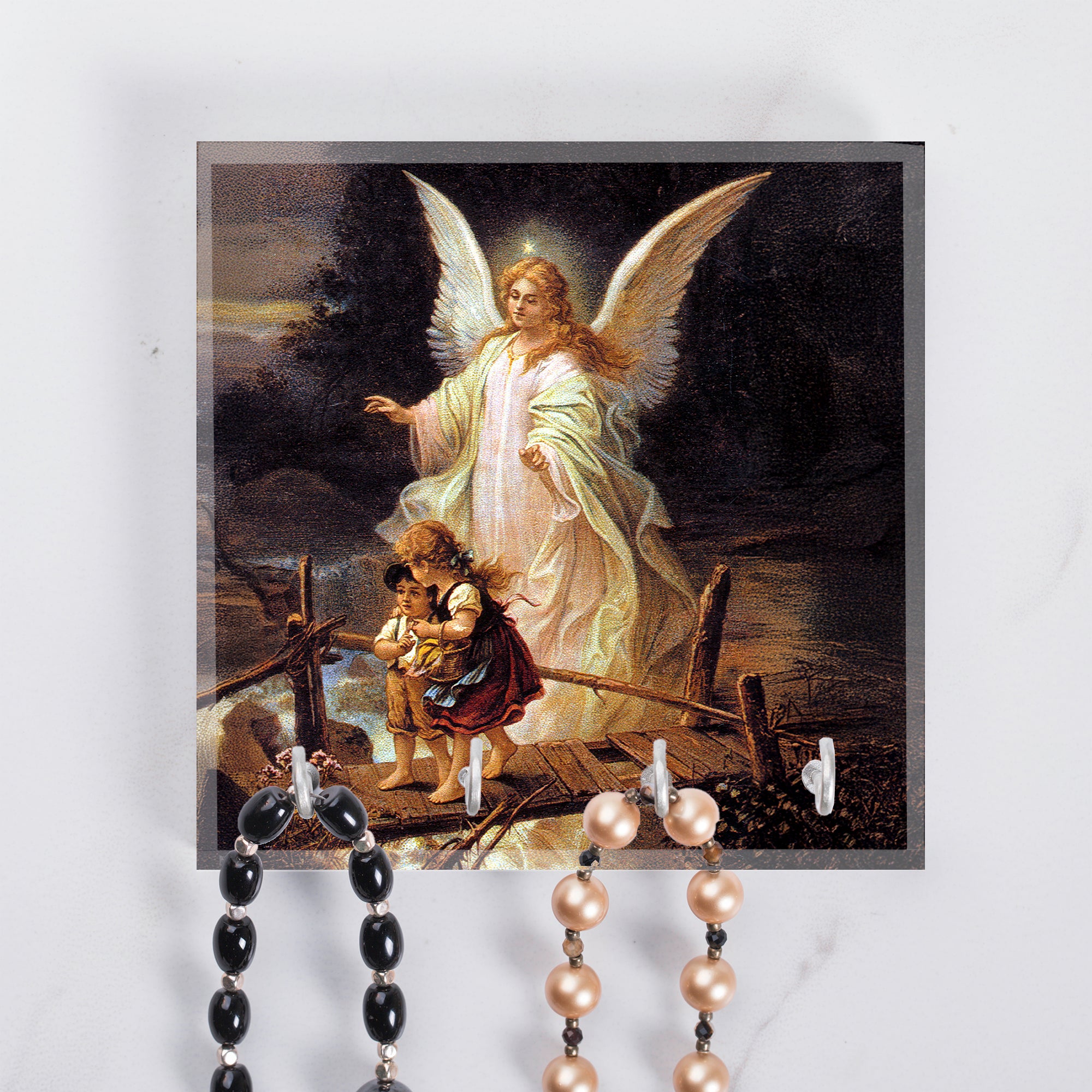Guardian Angel on the Perilous Bridge Rosary Rack