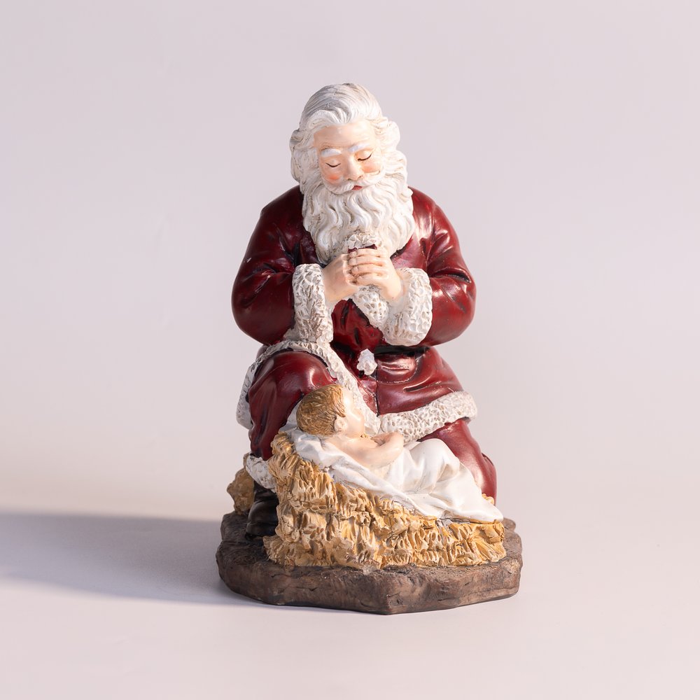 Devoted Kneeling Santa Statue - 8"