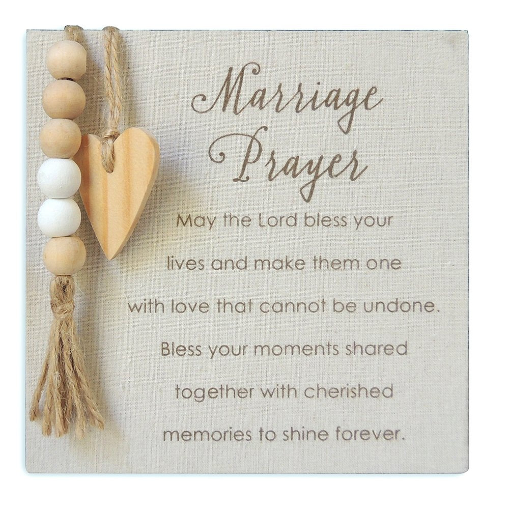 Wooden Charm Marriage Prayer Plaque