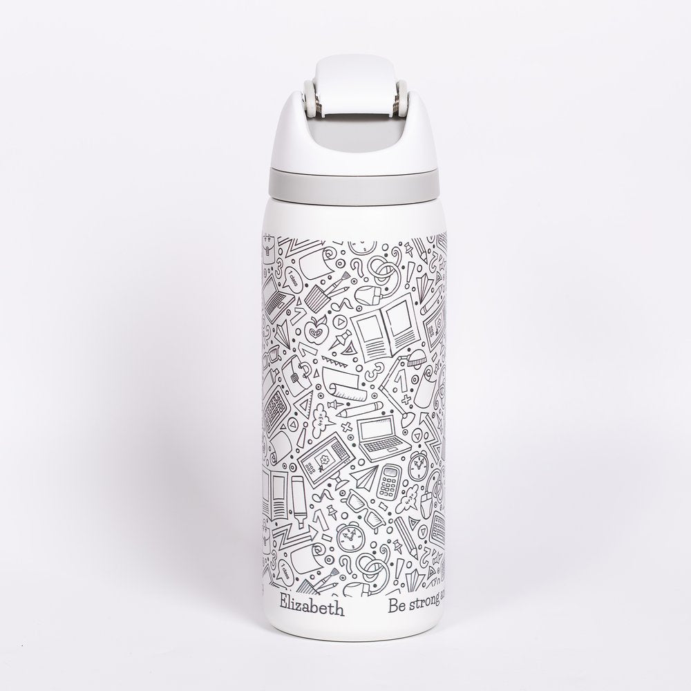 Personalized Color-Your-Own Strong & Courageous Water Bottle