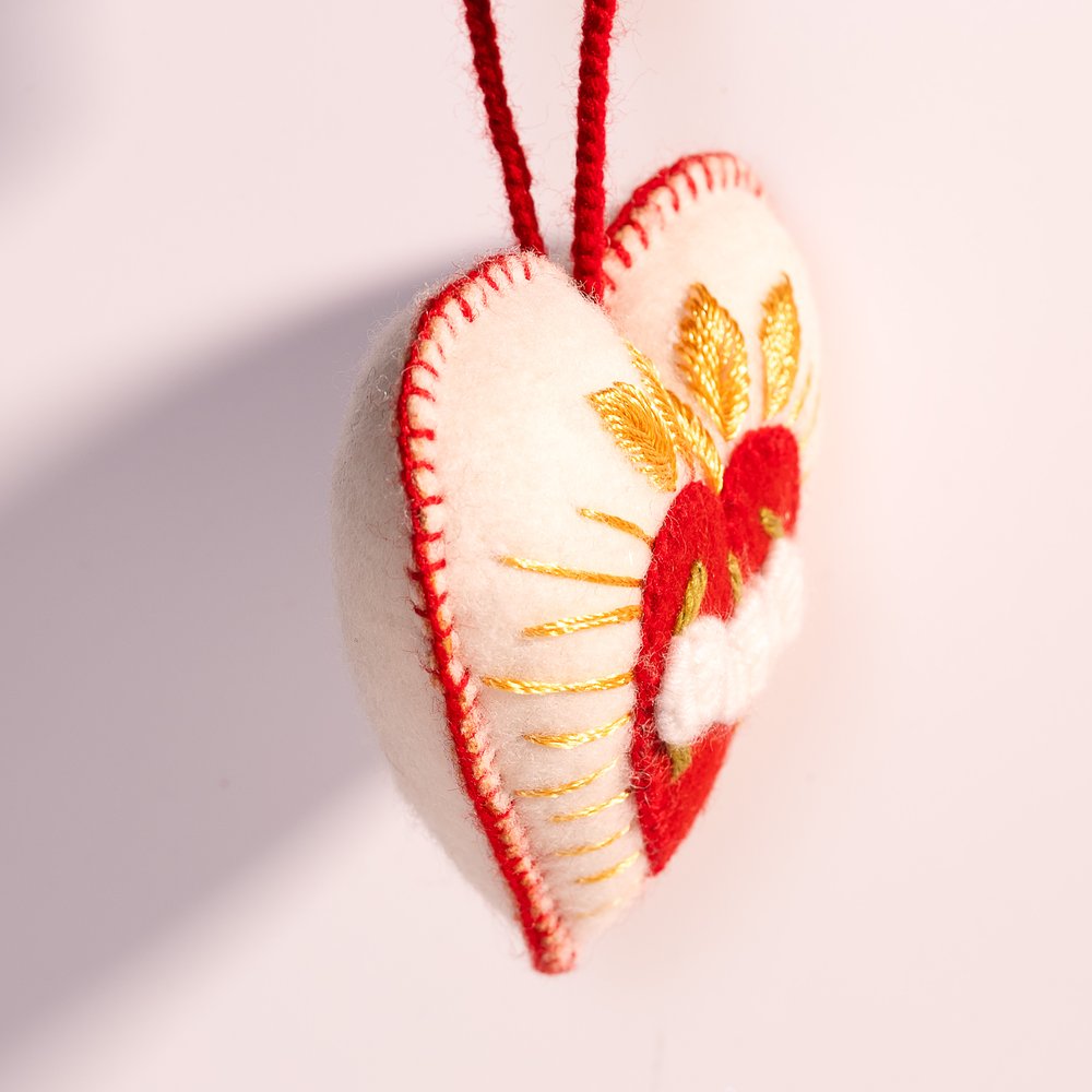 Embroidered Wool Immaculate Heart Ornament