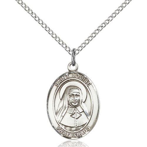 Sterling Silver St. Louise De Marillac Pendant w/ Chain