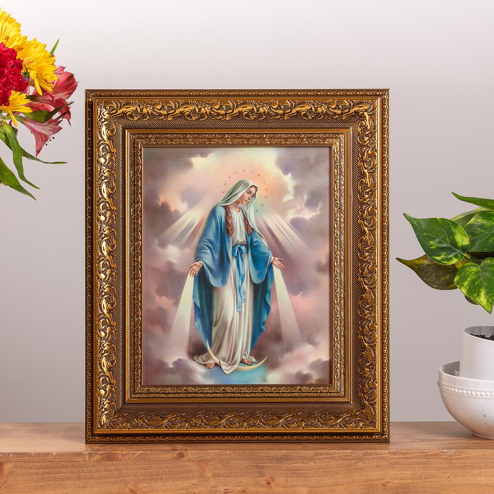 Our Lady of Grace Florentine Framed Print - 8" x 10"