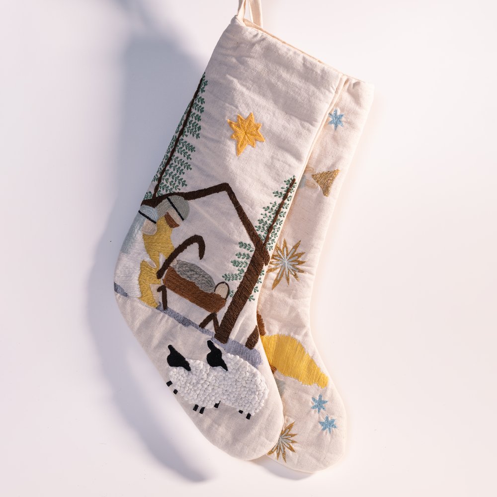 Nativity & Angel Christmas Stockings - Set of 4