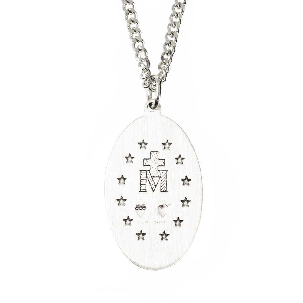 Sterling Silver Miraculous Medal on 24 inch chain | The Catholic Company®