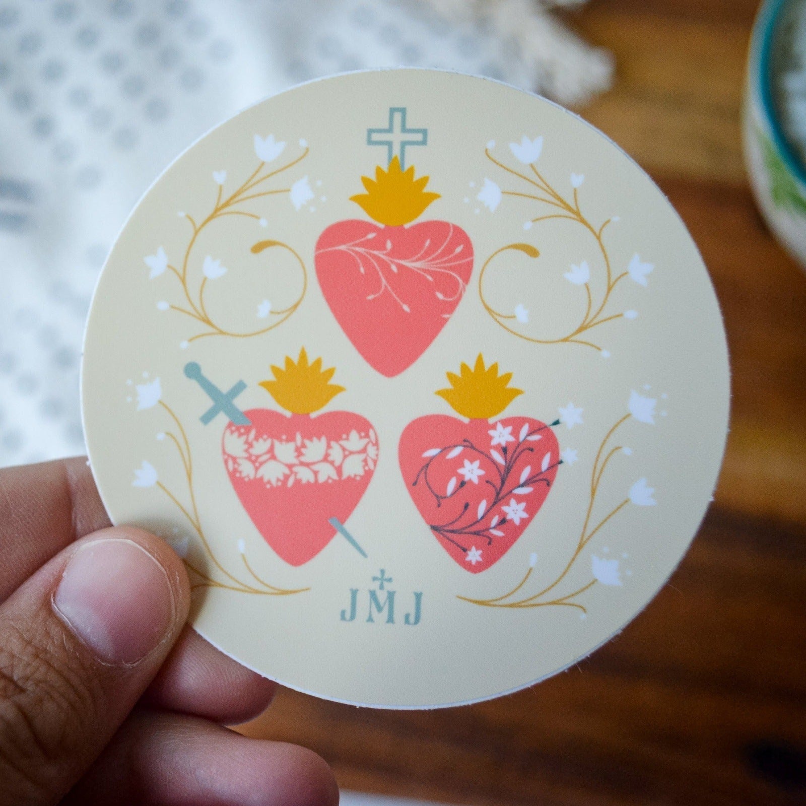 JMJ Three Hearts Vinyl Sticker