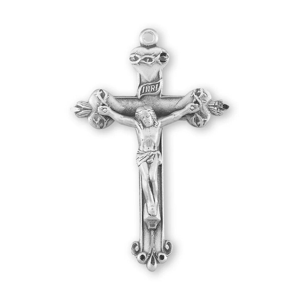 Sterling Silver Sacred Heart Crucifix Necklace