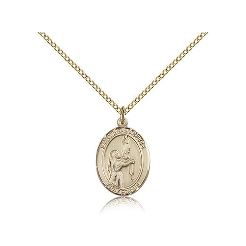 St. Bernadette Pendant with Chain, Bliss, Gold Filled