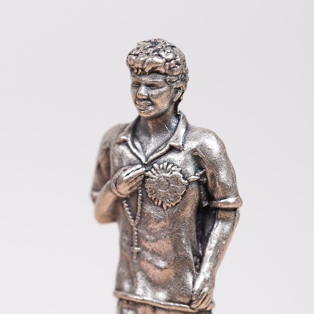 St. Carlo Acutis Figurine on Olivewood Base - 2.64"