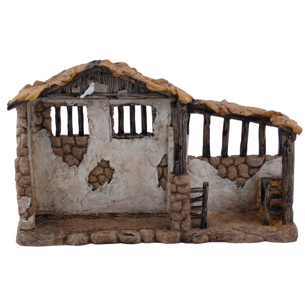 Real Life Nativity Set Lighted Stable - 7" Scale