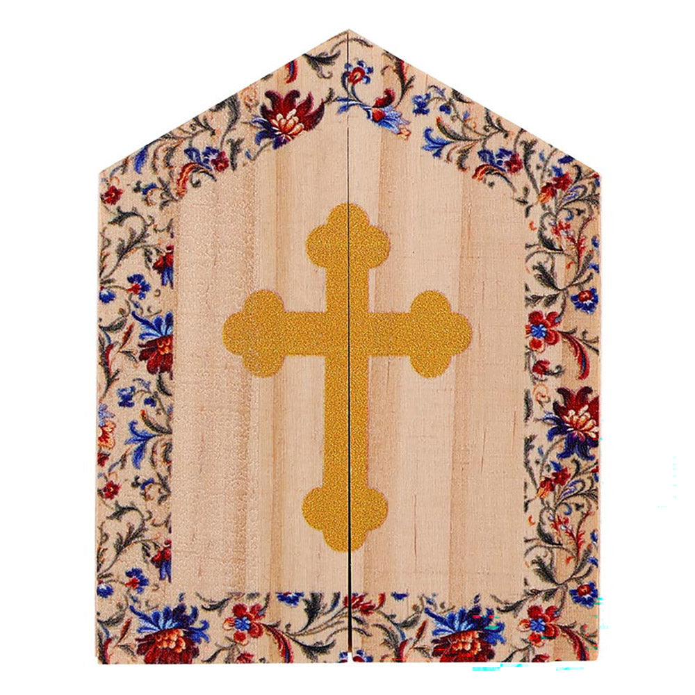 Sacred Heart Miniature Wooden Triptych