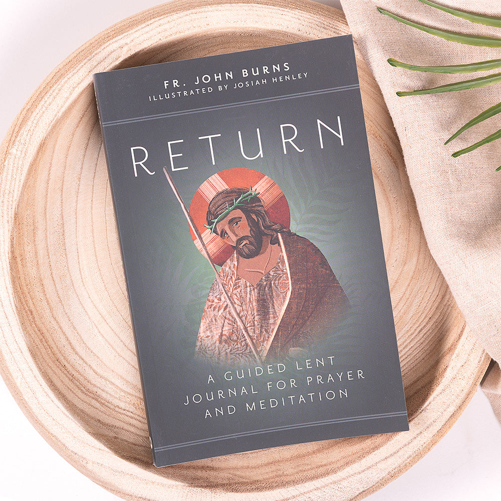 Return: A Guided Lent Journal for Prayer and Meditation, Sacred Heart Sticker & St. Joseph Prayer Card Gift Set