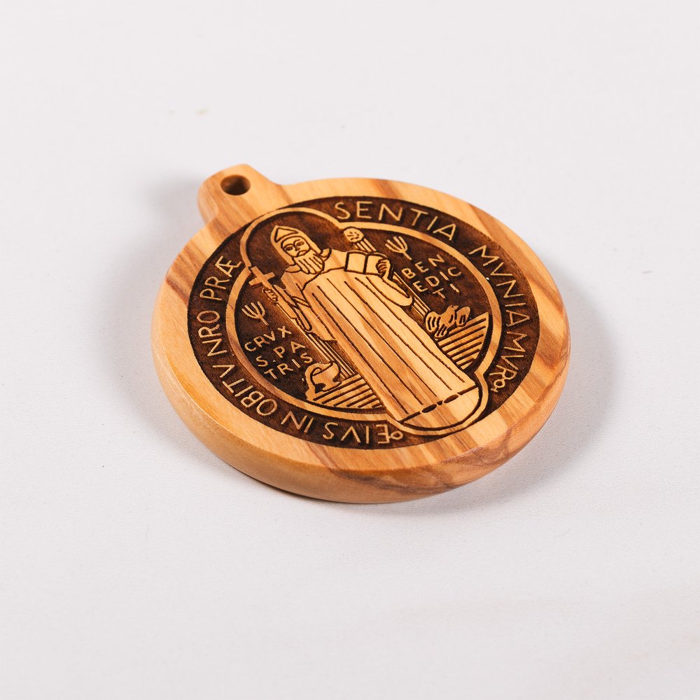 Olive Wood St. Benedict Medal Home Blessing