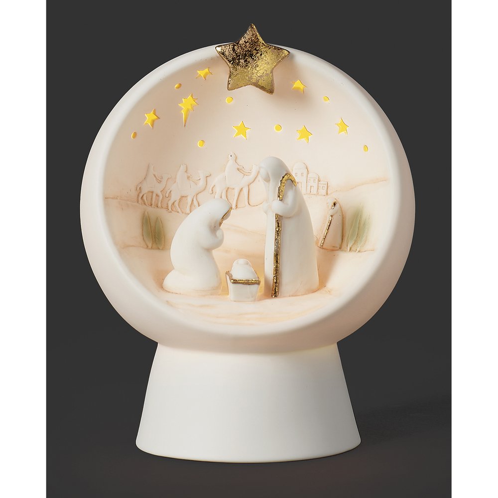 LED Holy Family Porcelain Orb - 6"