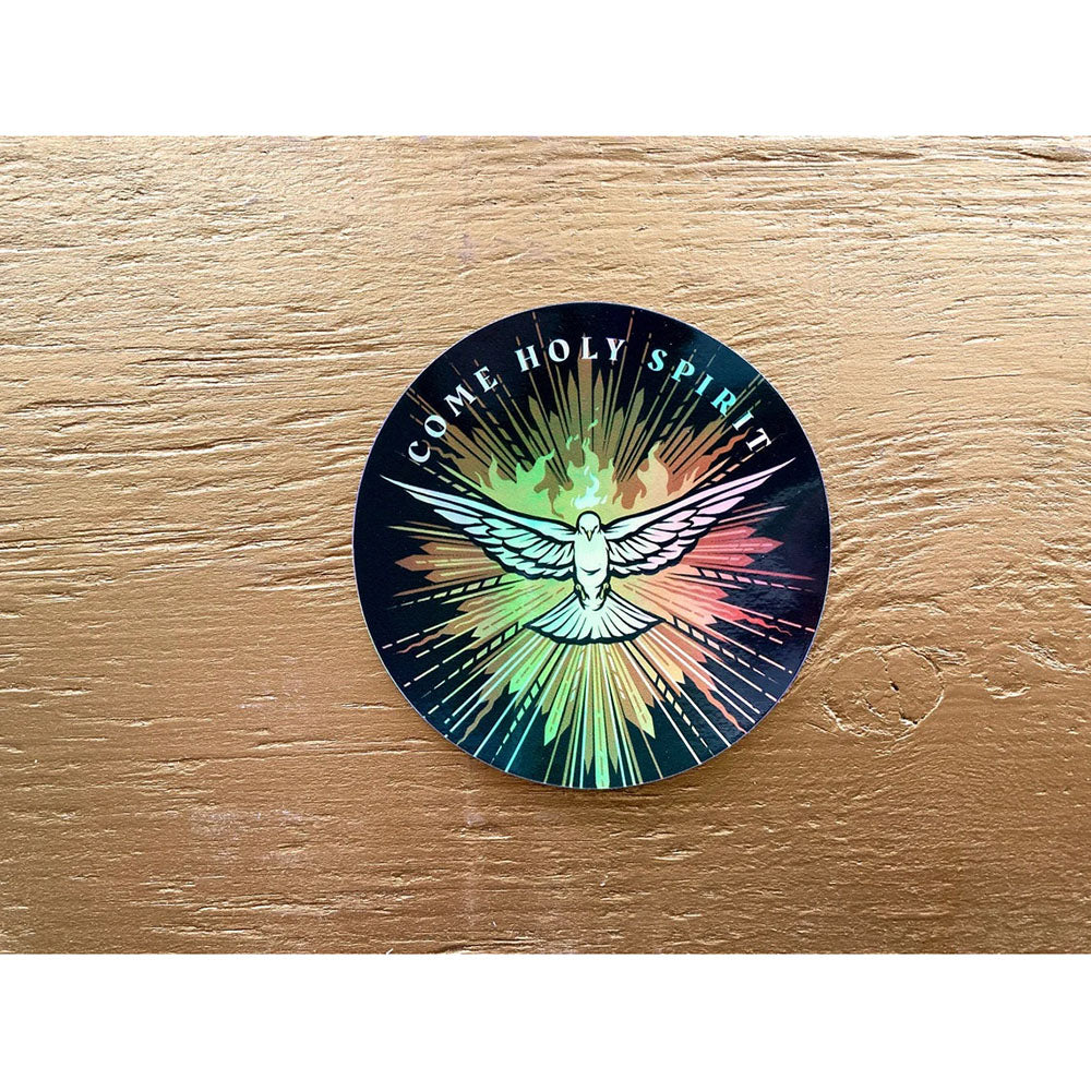 Come Holy Spirit Holographic Vinyl Sticker - 3"