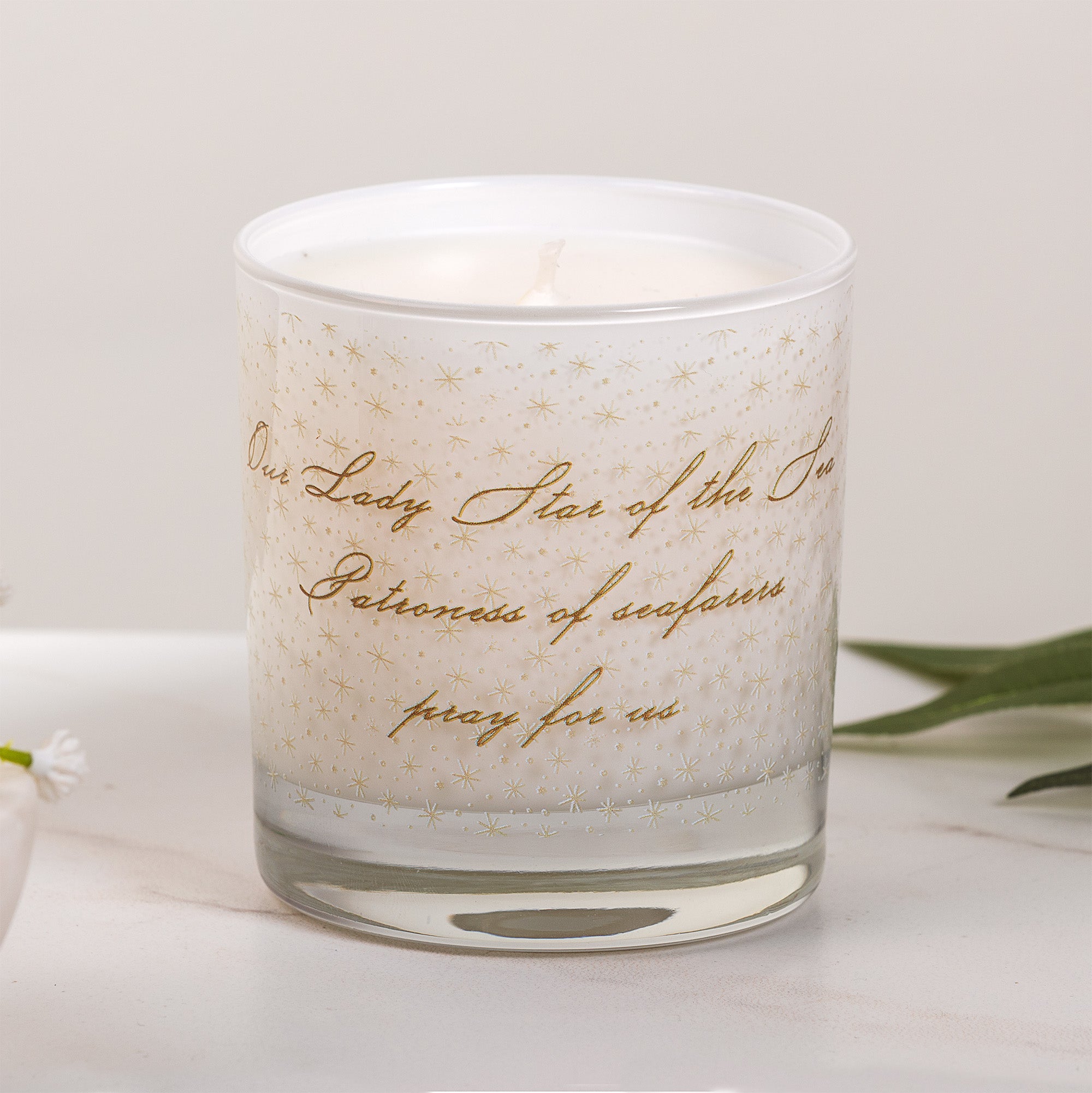 Our Lady Star of the Sea Toile Candle
