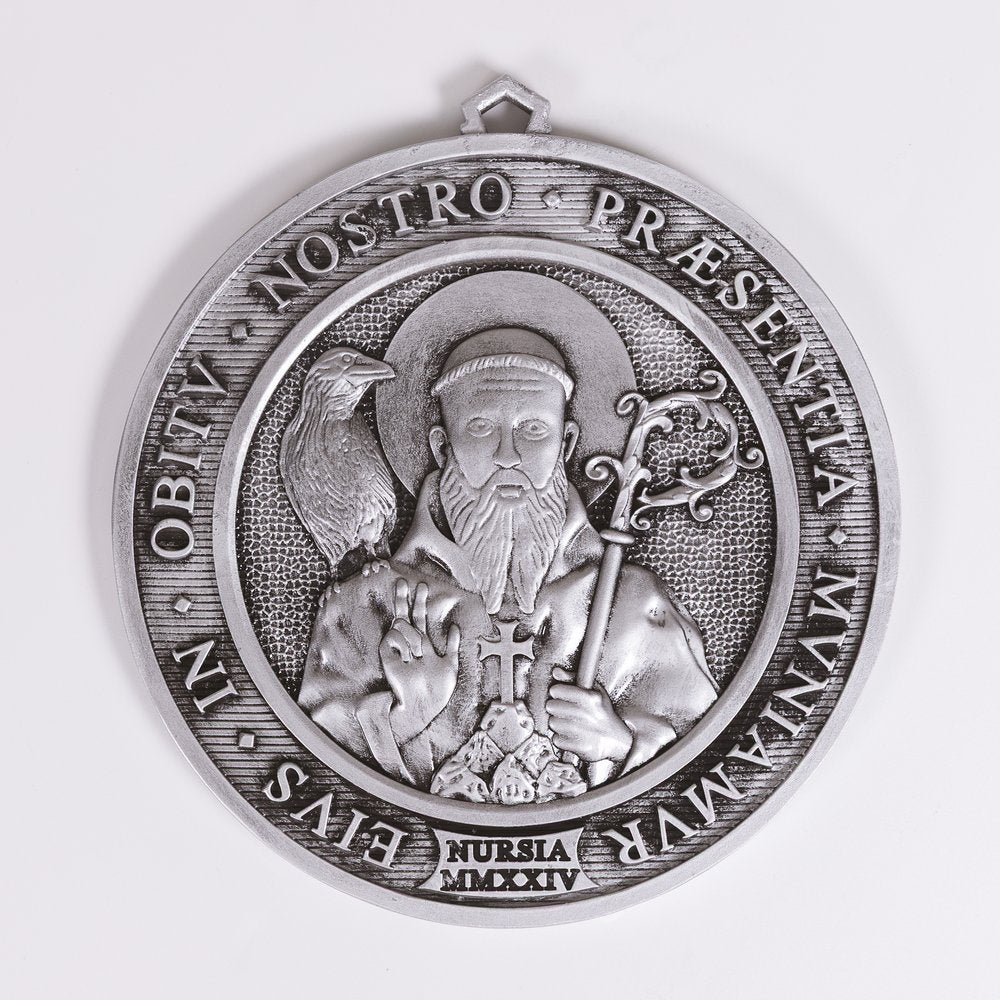 Italian St. Benedict Home Blessing or Plaque - 7.8"