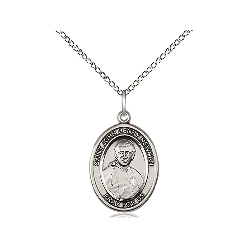 Sterling St. John Henry Newman Medal Necklace - 18" Chain