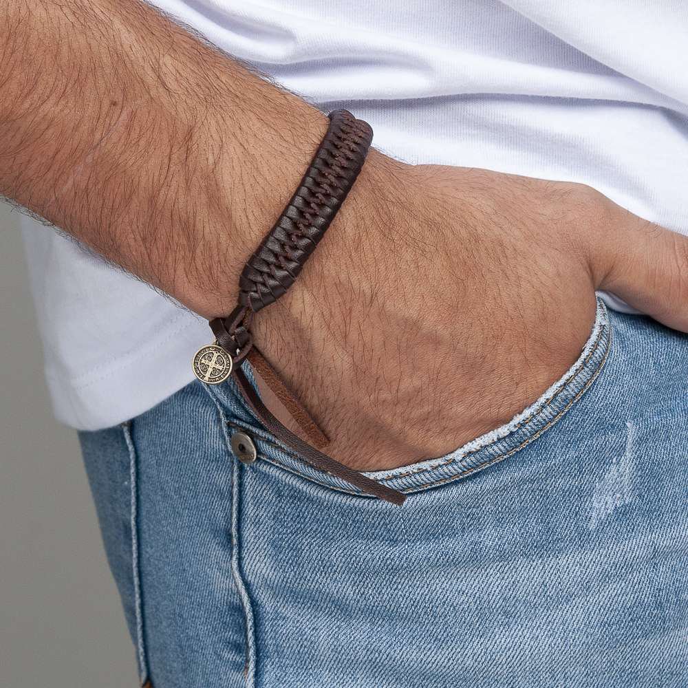Fishtail Braided St. Benedict Bracelet