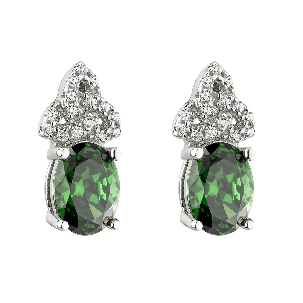 Sterling & Cubic Zirconia Trinity Knot Earrings