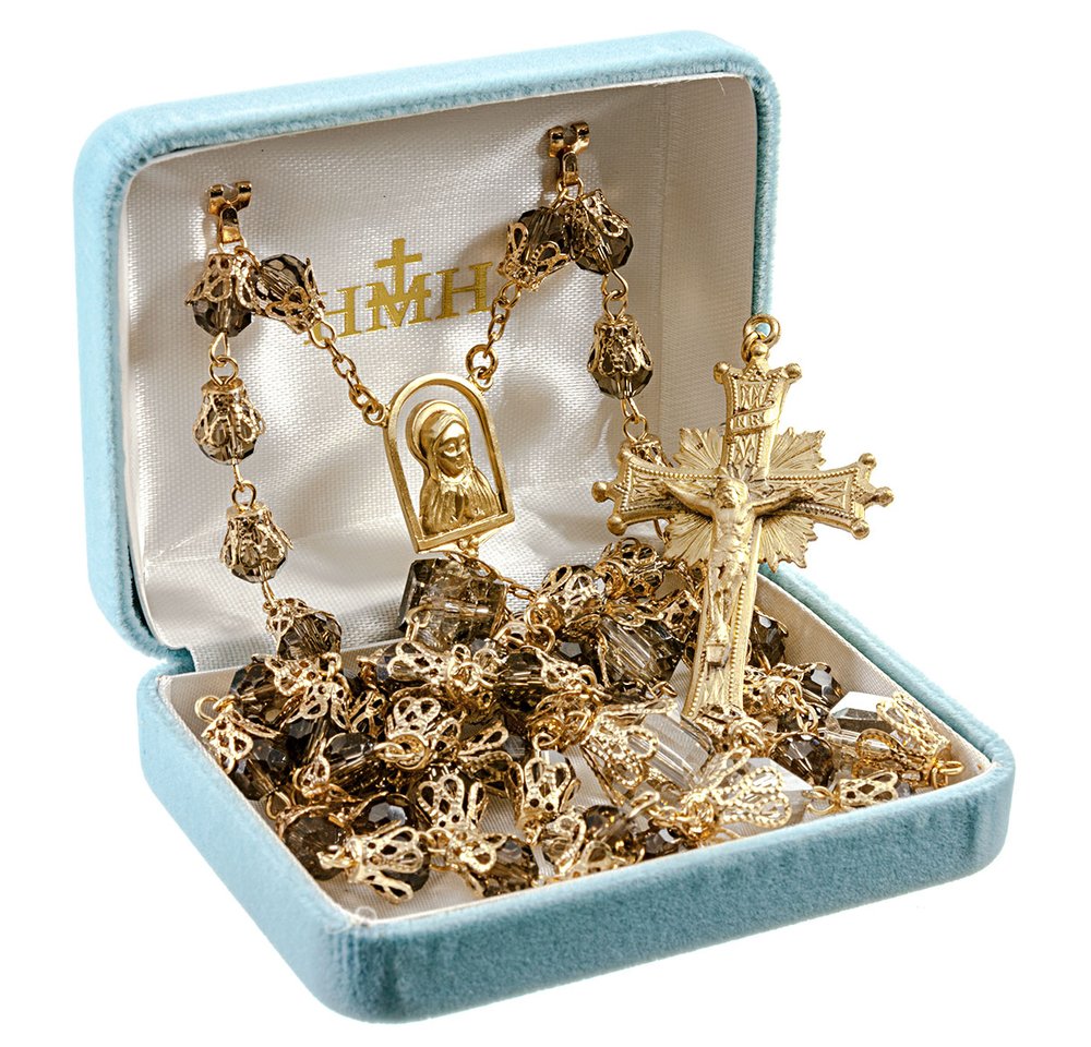 Queenship of Mary Topaz Crystal Rosary