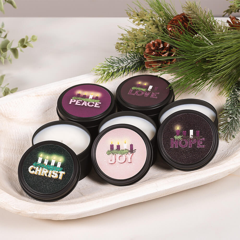 Advent Candle Tin Set - 5 Candles