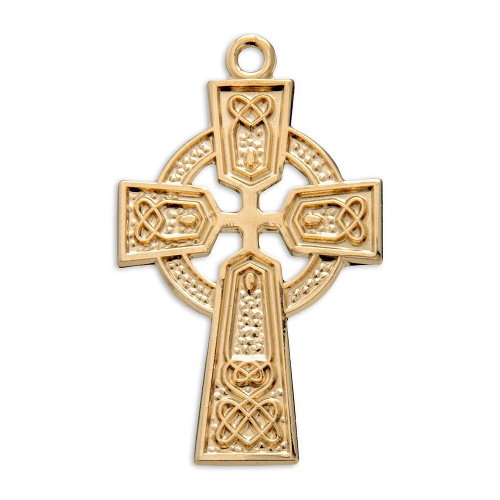 Gold Over Sterling Silver Cutout Celtic Cross Necklace
