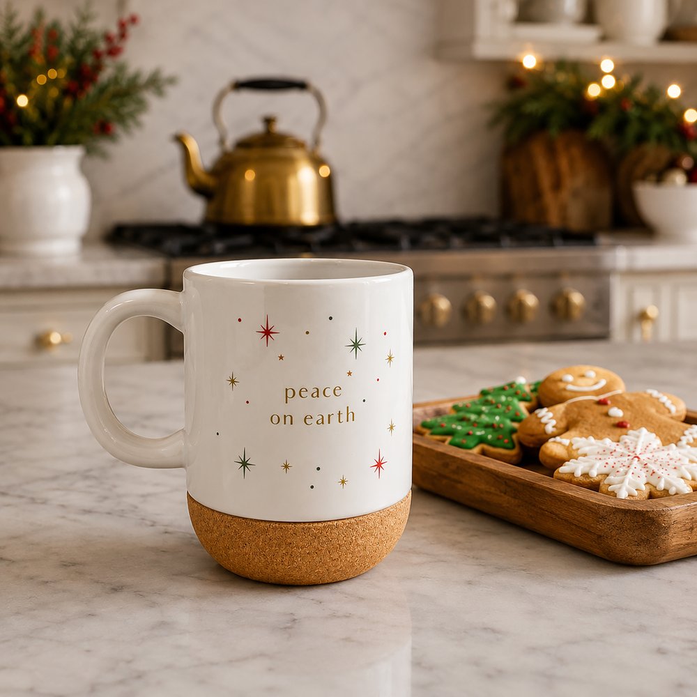 Dove of Peace Cork Bottom Christmas Mug