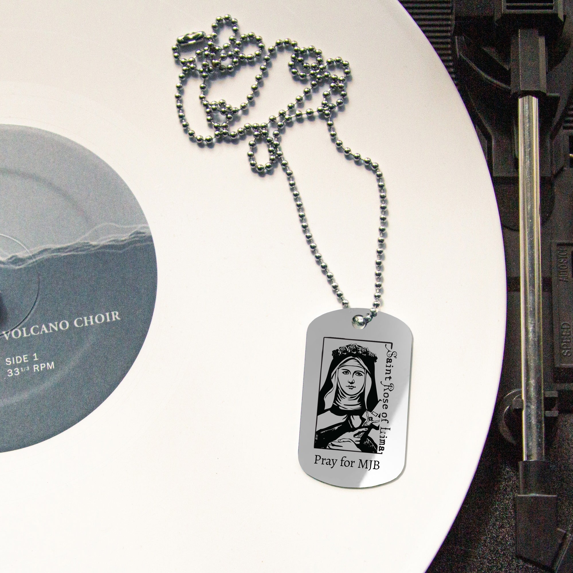 Personalized St. Rose of Lima Dog Tag Necklace
