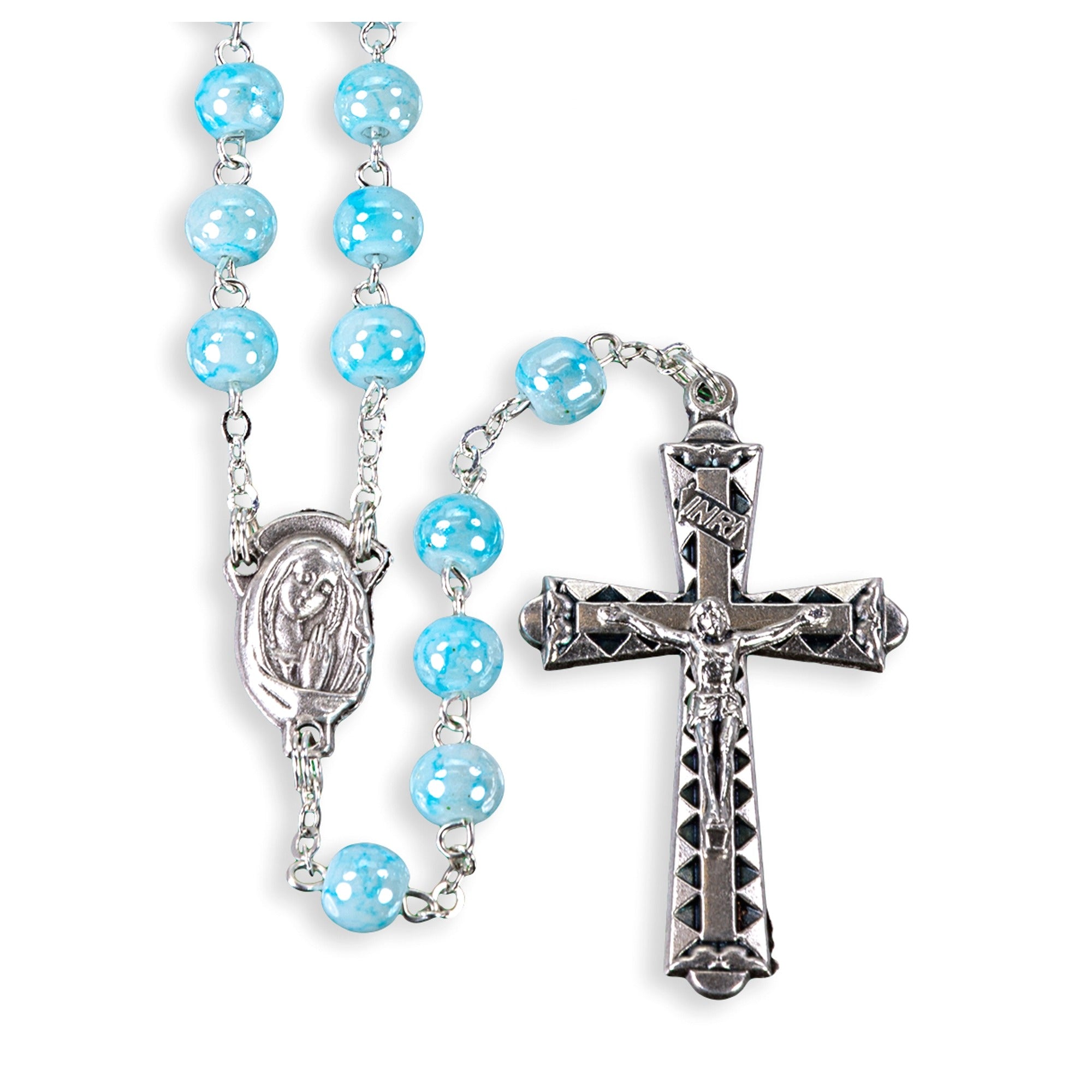 Aqua Marbelized Rosary | The Catholic Company®