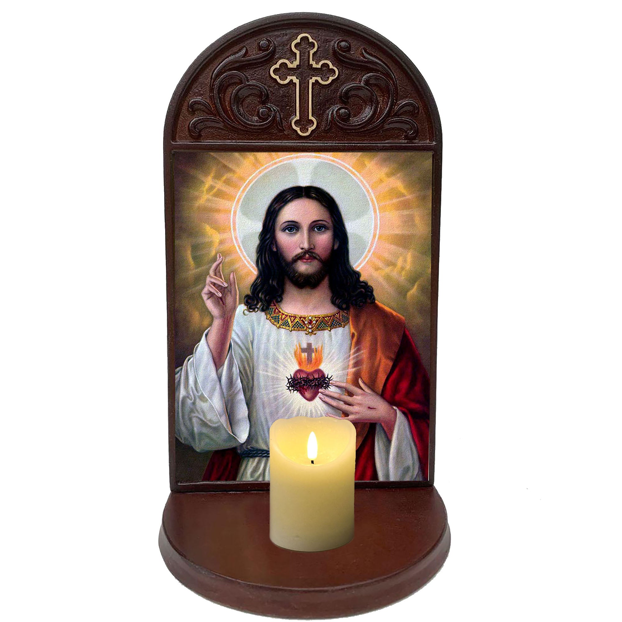 Sacred Heart Devotional Plaque with Stand
