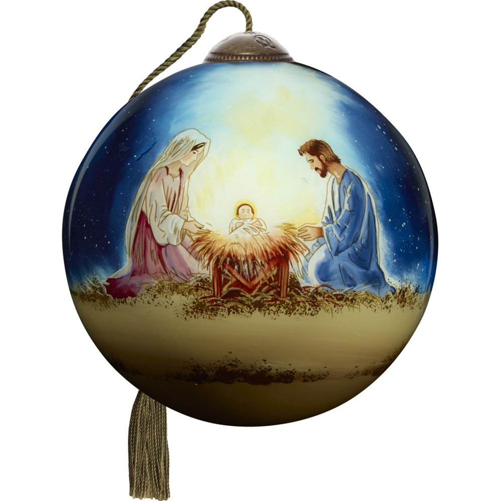 A Nativity of Radiant Hope Blown Glass Ornament